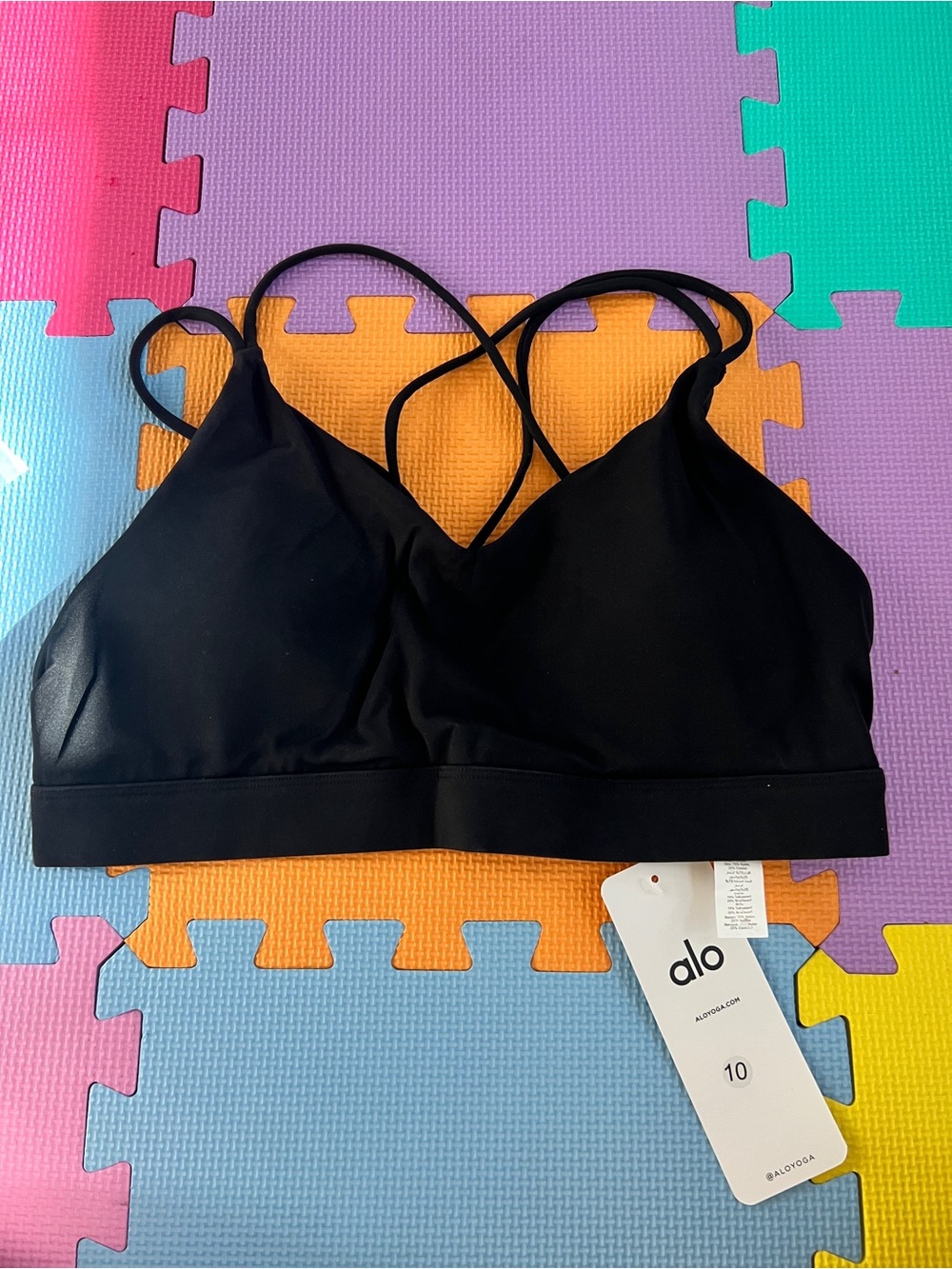 ALO Yoga Black Strappy Sports Bralette